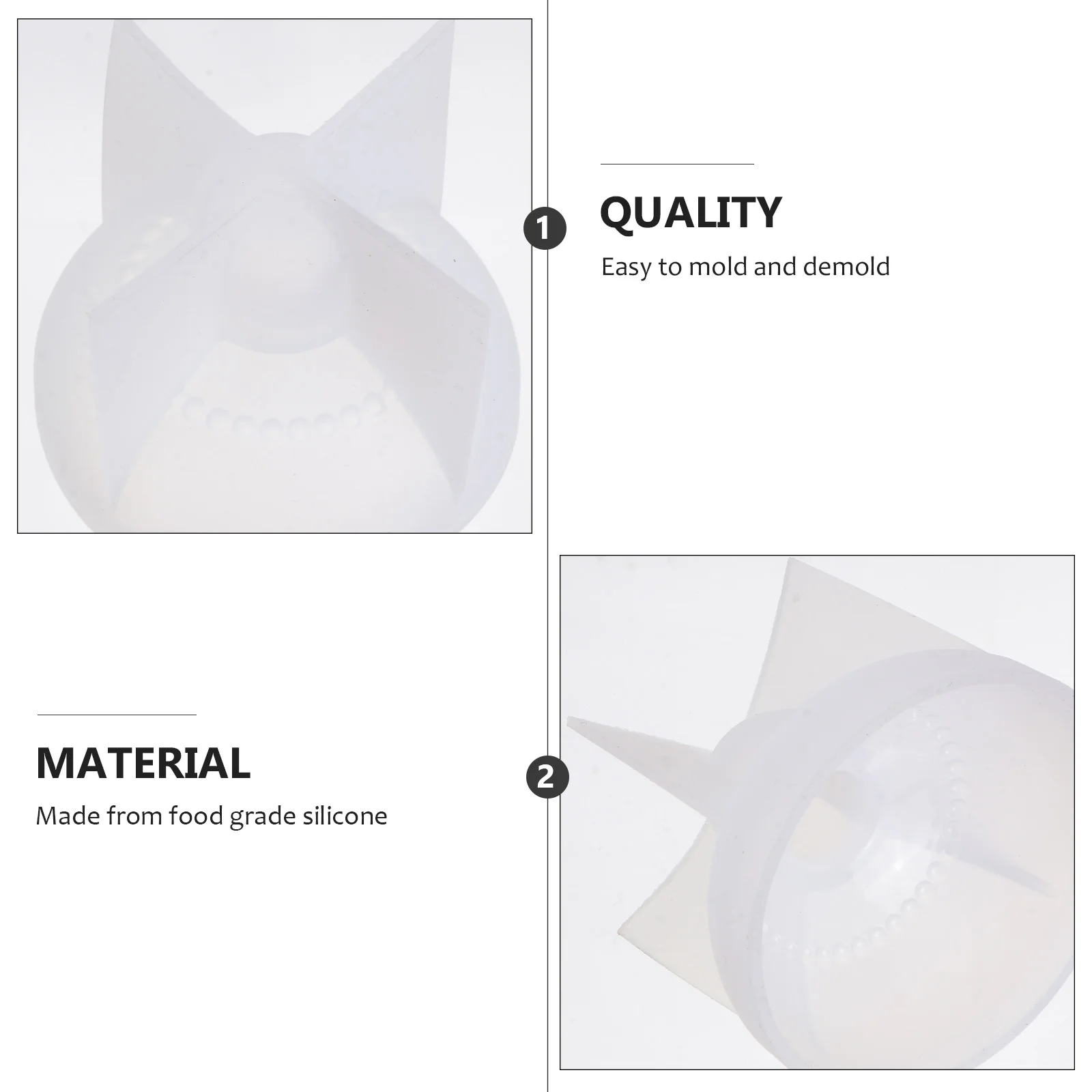 

2 Pcs Crown Storage Box Mold Food Grade Silicone Epoxy Jewelry Holder Reusable Craft Supplies Clear Texture Design Storage