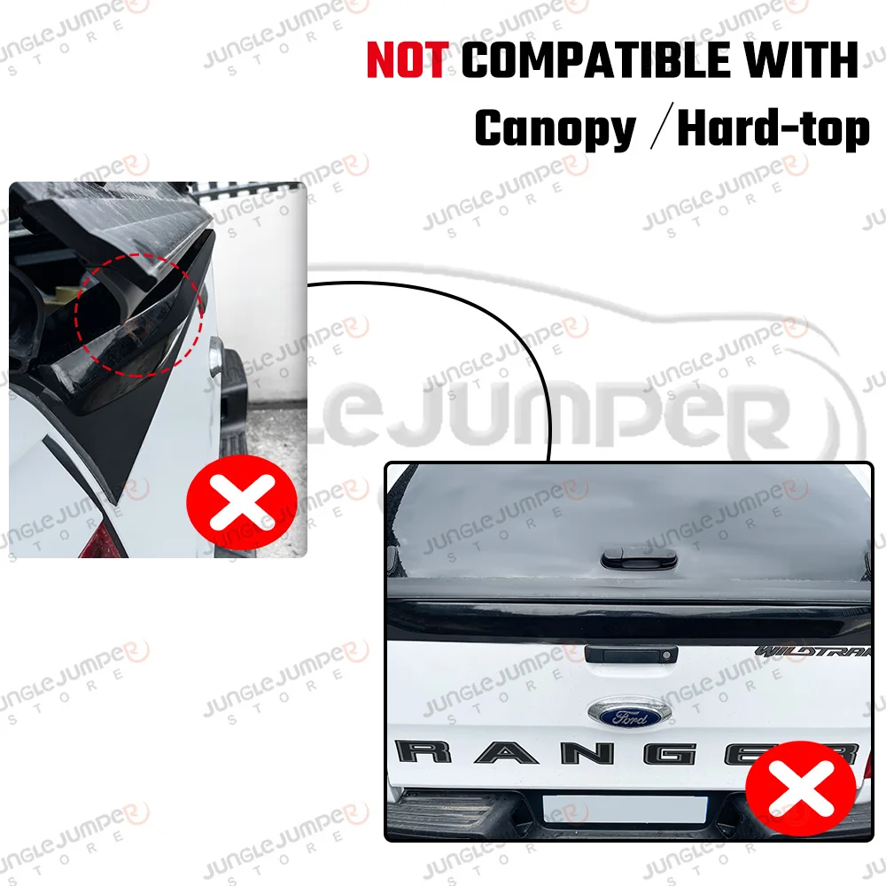 Rear Spoiler Cover for Ford Ranger 2012-2022 Wildtrak XLT XLS Raptor T6 T7 T8 Tailgate Cover Protector Car Accessories