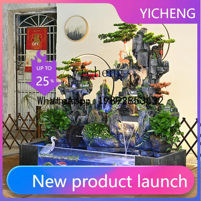 A31-1 rockery, flowing water fountain ornament, lobby garden layout, floor-to-ceiling feng shui whl to attract wealth