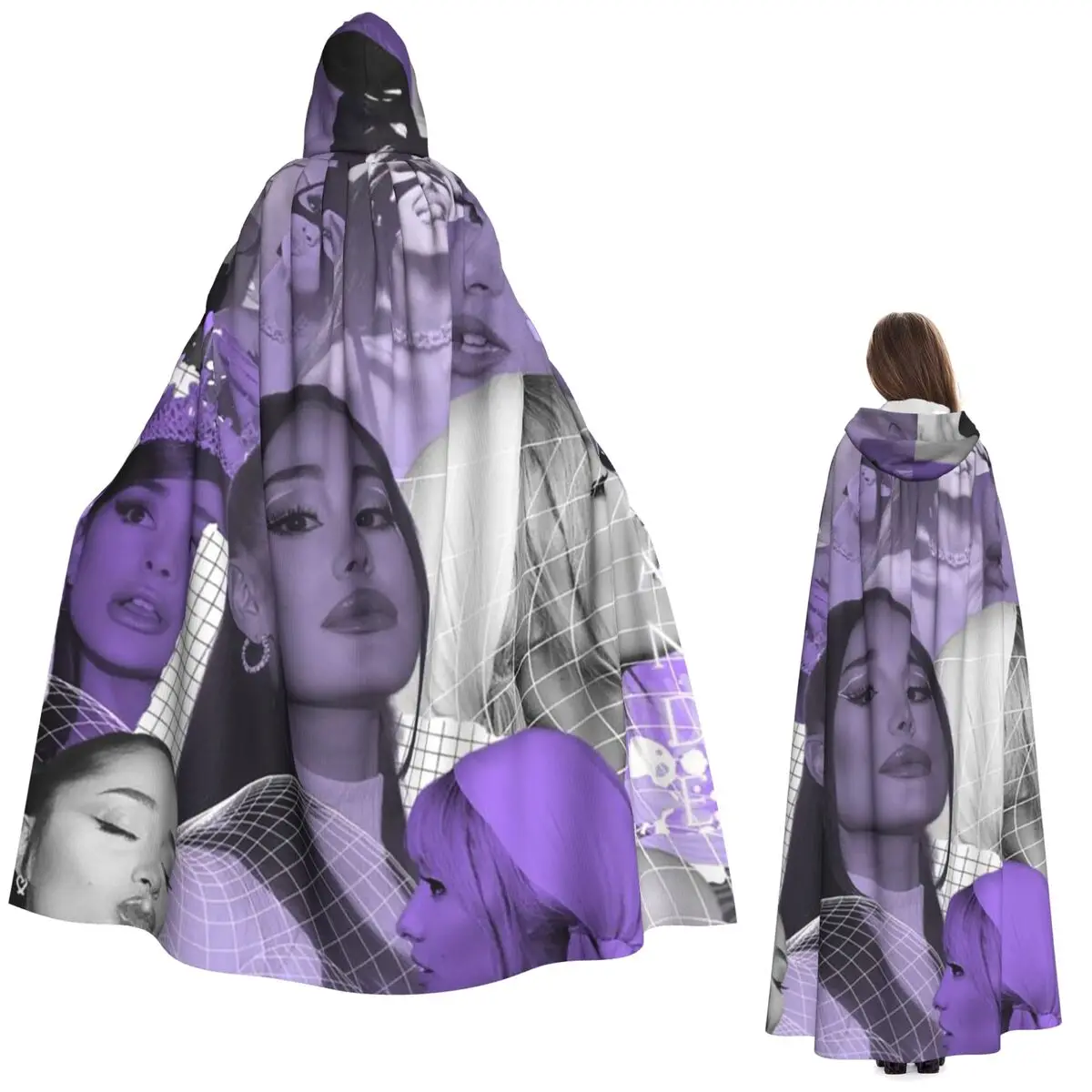 

Ретро Ариана Гранде певица бутлег тур вечное солнце длинный плащ с капюшоном ведьма средневековый костюм косплей накидка Хэллоуин пальто