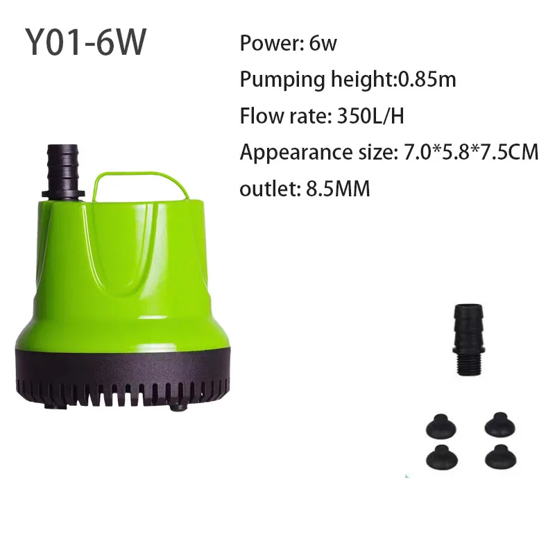 Dompelpomp voor aquariumvijver, hydrocultuur tuinfontein, ultrastille waterval, 6W, 12W, 25W, 60W, 100W 110V-220V - afbeelding 1