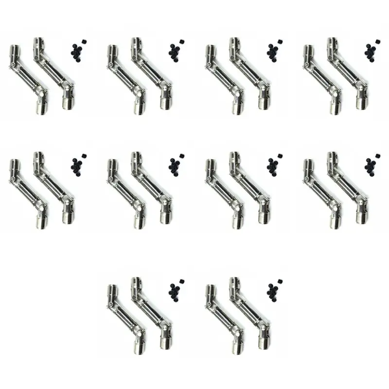 ABUM-20PCS Upgrade Metal Driving Shaft For WPL Henglong 1/16 RC Car Parts Crawlers Truck,Silver