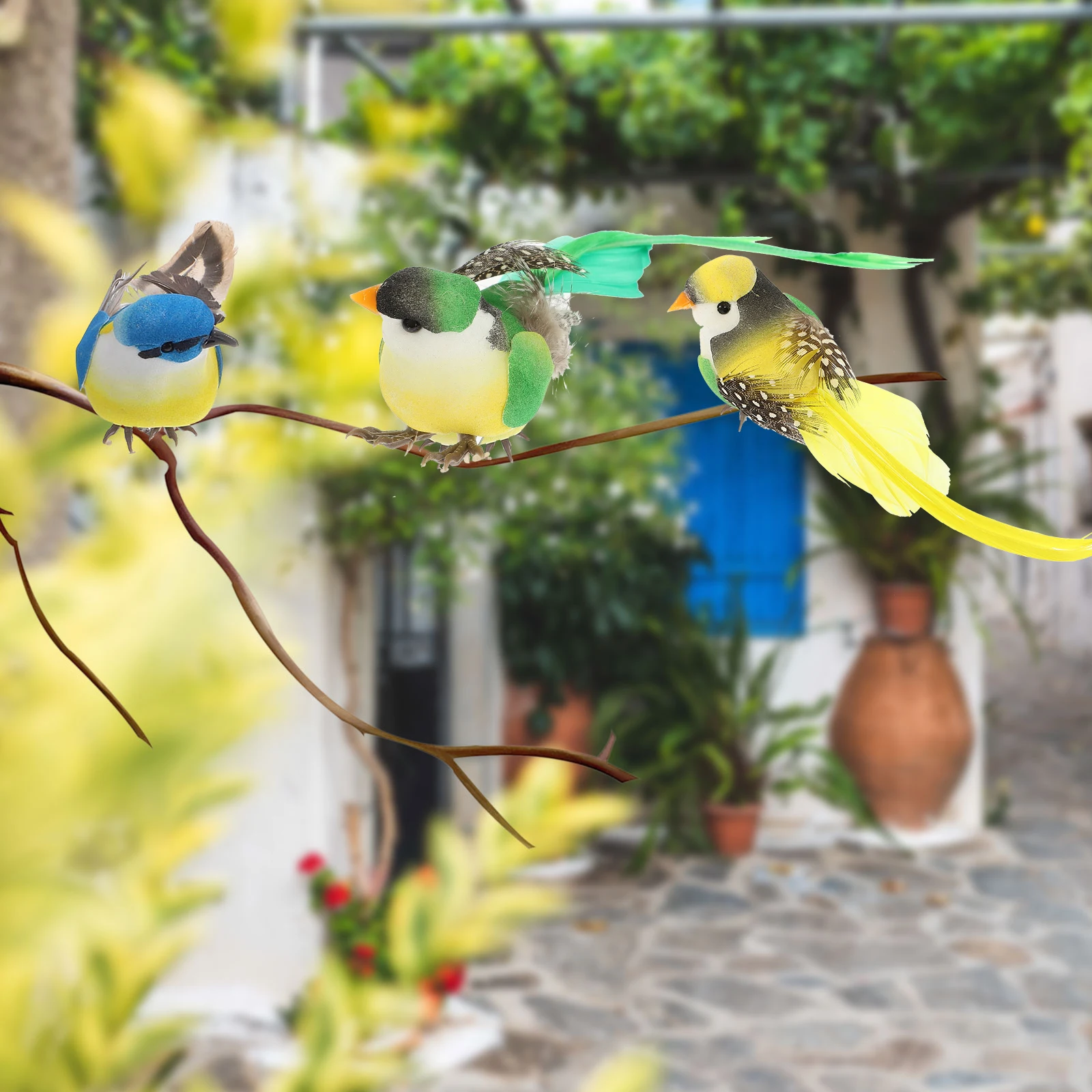 

6pcs Simulation Bird Decoration Artificial Models Colorful Birds Home Crafts Lifelike Design Wear Resistant Multiple Colors