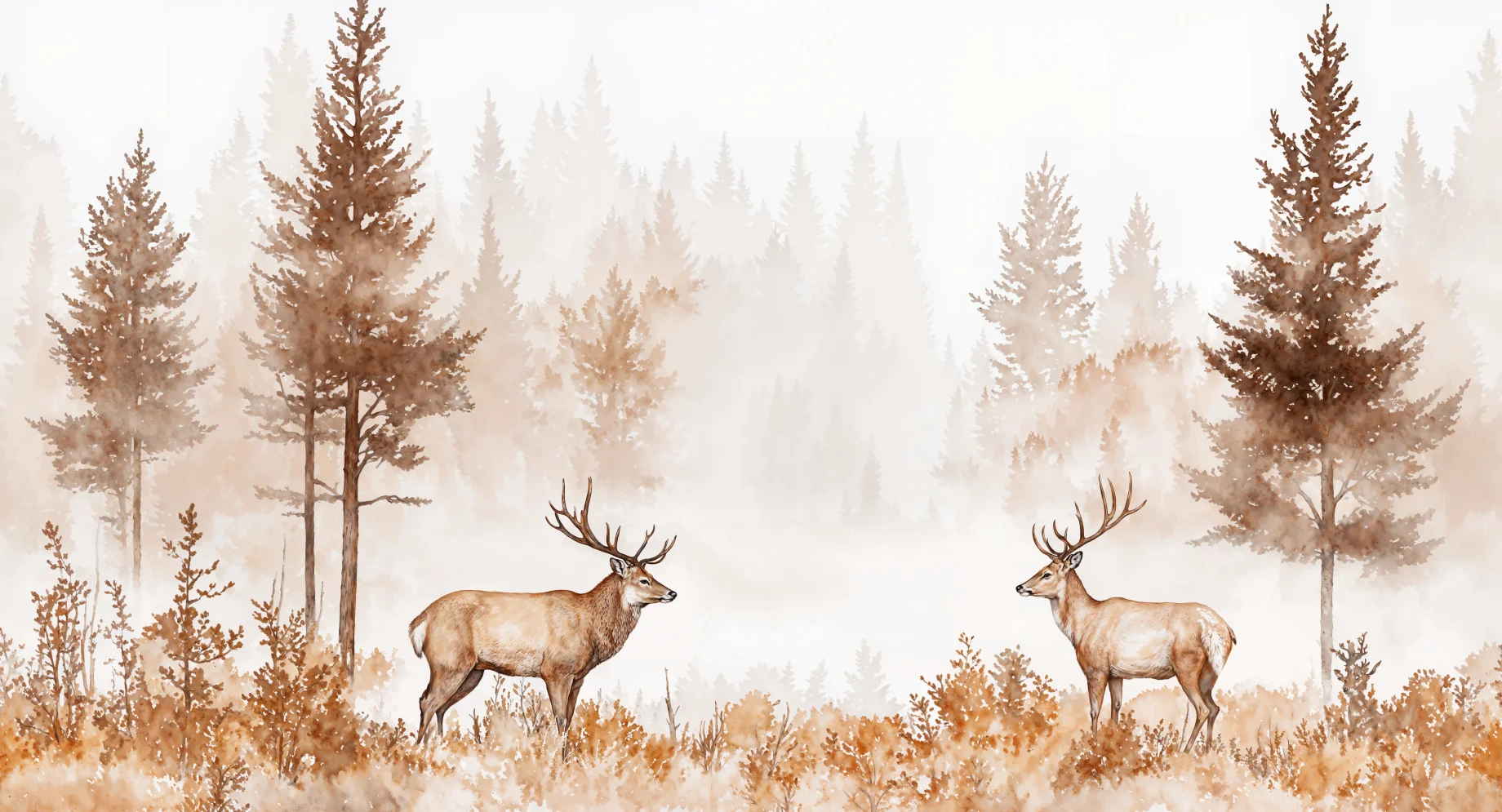 

Customized Size Mural Forest Elk Wallpaper Gold Blue Retro Forest Animal Background Decorative Painting Tapestry 3d wallpaper