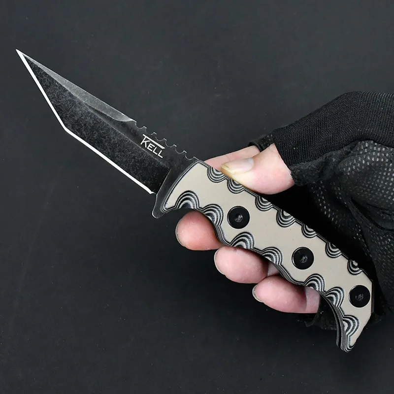 

007 Wilderness Survival Tactical Short Knife Multifunctional Practical Fixed Blade Knife EDC Outdoor Fishing Knife with K Sheath