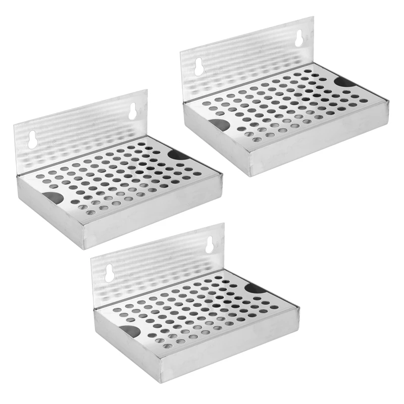 ABHU 2X Wall Mount Beer Drip Tray No Drain 304 Stainless Steel Homebrew Kegging Draft Beer