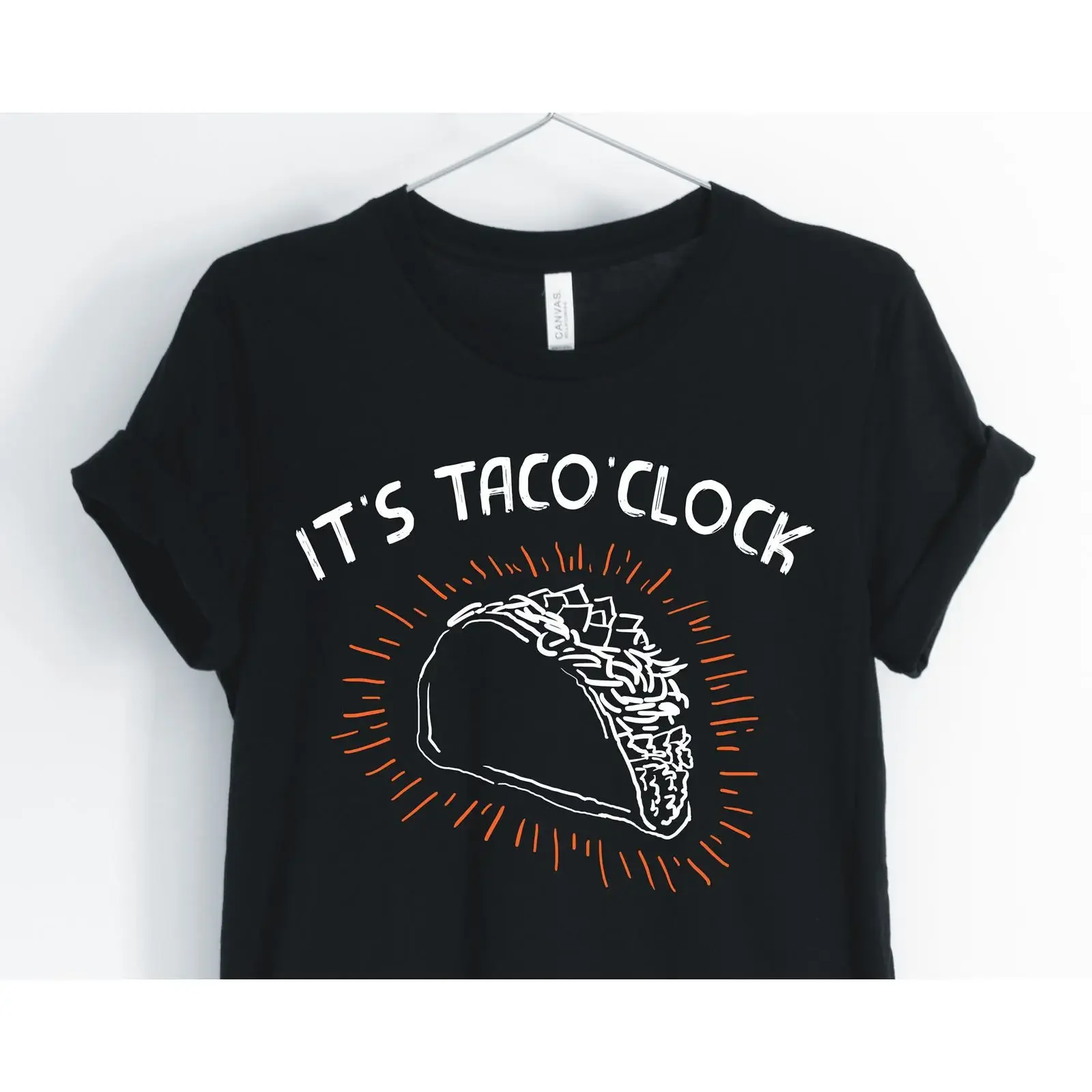 It's Taco Clock T Shirt Lover Funny Sarcastic Women's vintage Washed Comfortable Casual streetwear graphic