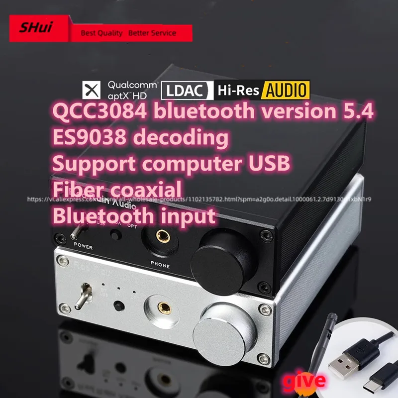

Декодер без потерь Bluetooth 5.4 ES9038, декоди APTX LDAC, лихорадка, HIFI-приемник с высоким качеством звука.