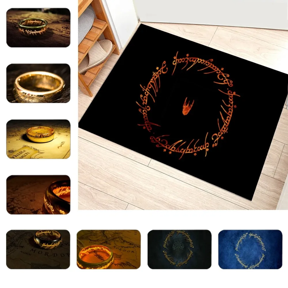 

L-Lord Of The Rings Floor Mat Graphic Printed Flannel Doormats For Bathroom Kitchen Entrance Carpet Home Decor