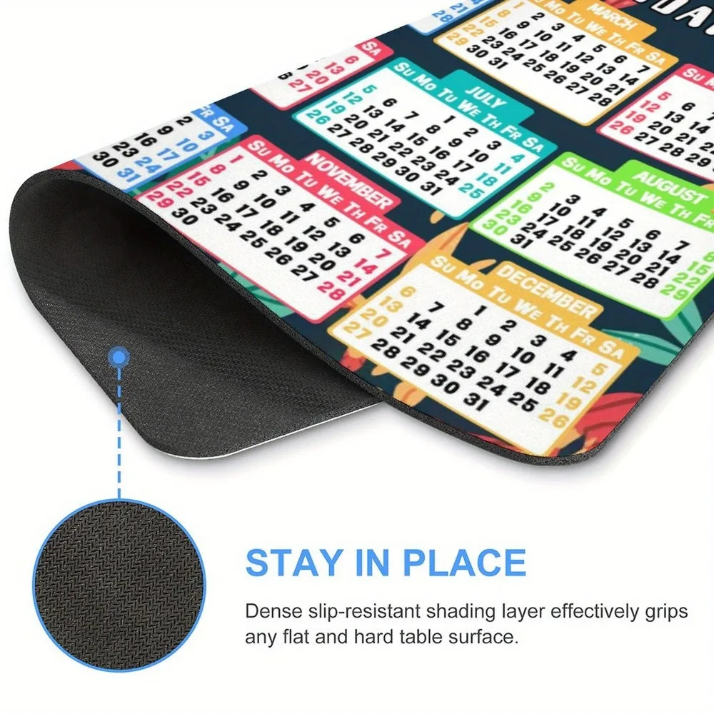 Alfombrilla de ratón cuadrada con calendario 2026, Base de goma antideslizante, almohadillas portátiles de escritorio para oficina, accesorios para ordenador portátil y PC