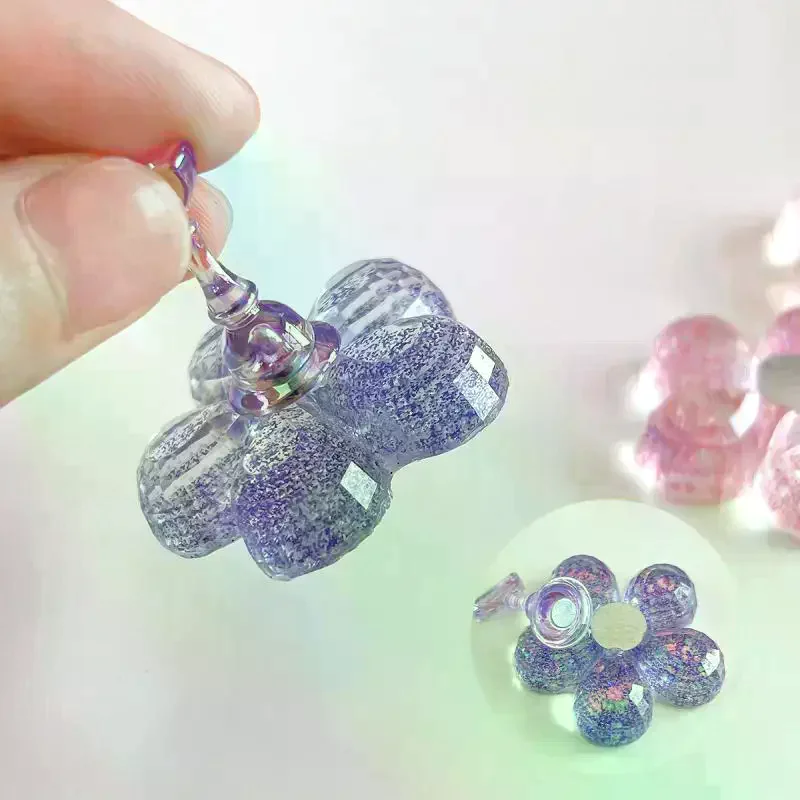 Magnetic Nail Holder Practice Training Display Glitter Sequins Flower Designs Plastic False Nail Tips Stand Manicure Tools 1 Se