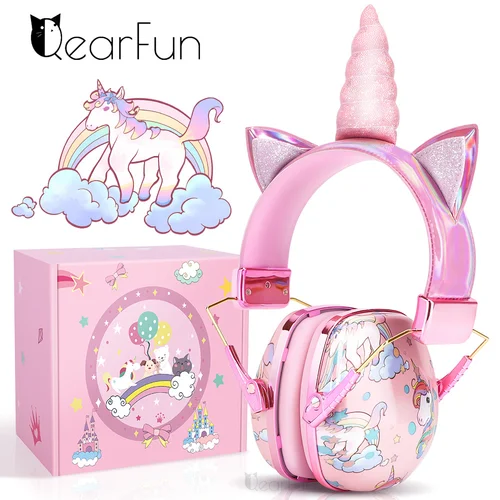 Lindo unicornio niños protección auditiva orejeras seguridad del bebé Anti ruido niños auriculares protectores auditivos protección de seguridad regalo para niños