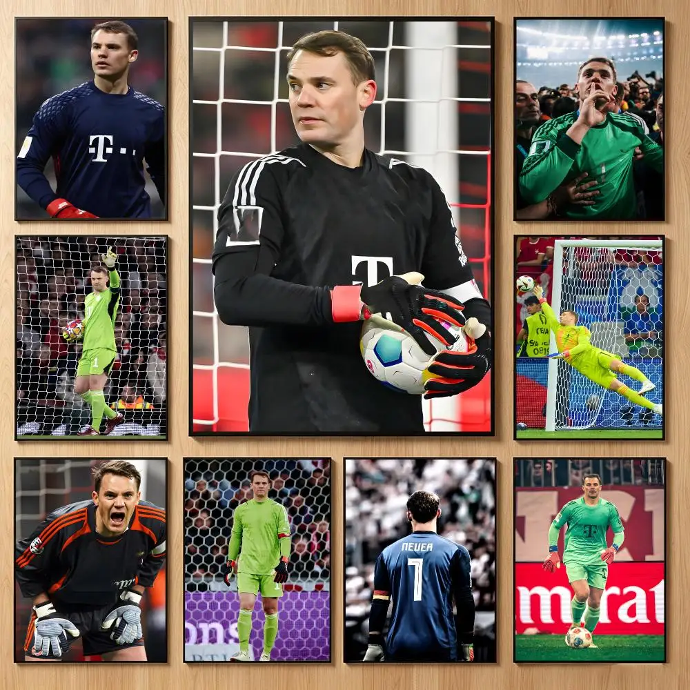 Skilled Athlete M-Manuel Neuer Poster Classic Self-Adhesive PP Wall Sticker for Living Room Bar Decor Gift