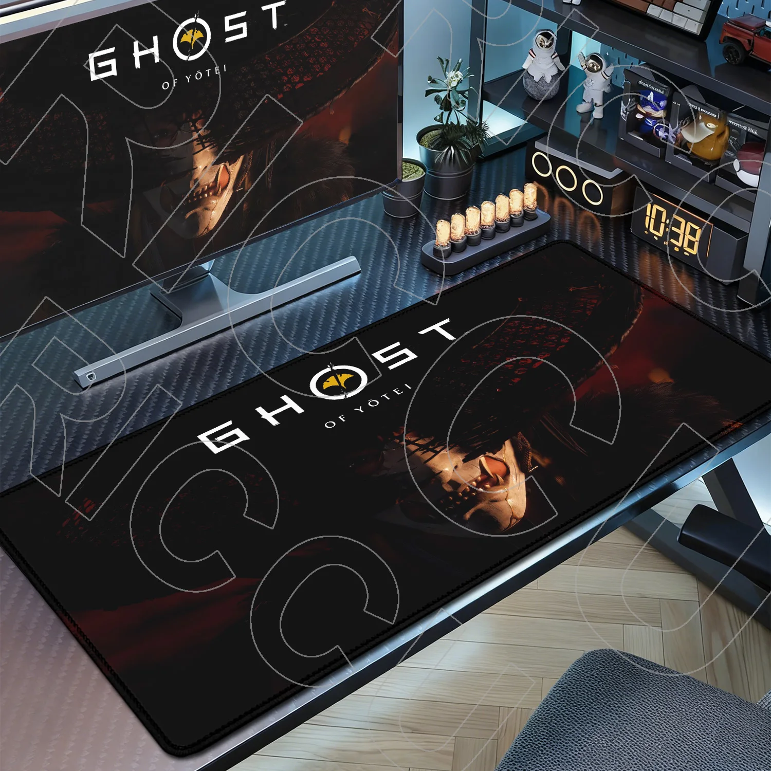 لعبة الساموراي اليابانية 40x90 سنتيمتر G-Ghost of Yotei ماوس الوسادة كبيرة حصيرة مكتبية لوحة المفاتيح مكتب المطاط الكمبيوتر عدم الانزلاق مكافحة فراي مسند الماوس