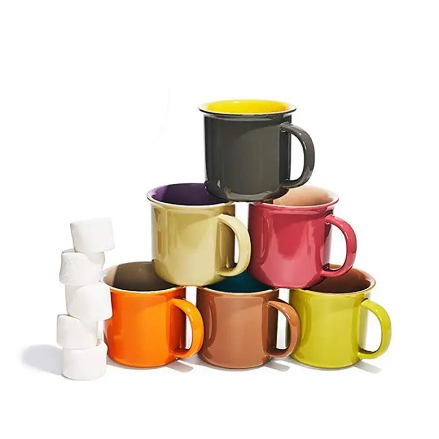 

20 Oz. Jumbo Ceramic Coffee Tea Beverage Drink Mugs with Handles, Set of 6