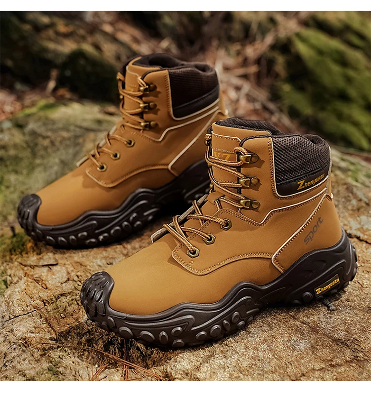 Outdoor-Wanderstiefel mit dicken, rutschfesten Sohlen, atmungsaktivem Mesh-Obermaterial, geeignet für Bergsteigen, Camping, Kiespfade und vollständig anpassbar für tägliche Outdoor-Wanderungen, mit Anti-Rutsch- und Stoßdämpfungseigenschaften – Detail 18