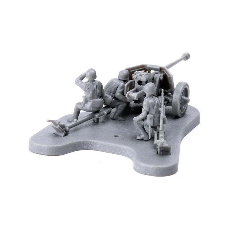 4d 1/72 Pak40 Anti Tanque Arma Montagem Puzzelmodel Militar Soldado Cena Brinquedos Cadeau Voor Jongens A43