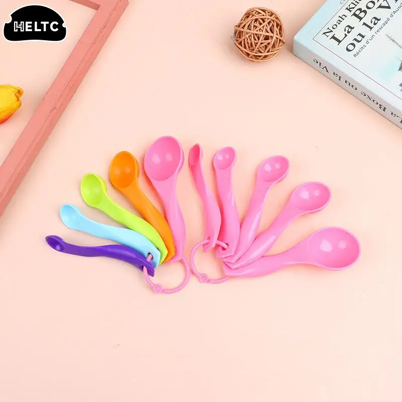 1/5PC Home Measuring Spoon Set Double Scale Measuring Spoon Ml/g Cake Baking Flour Measuring Cups Pink Plastic Measuring Spoon