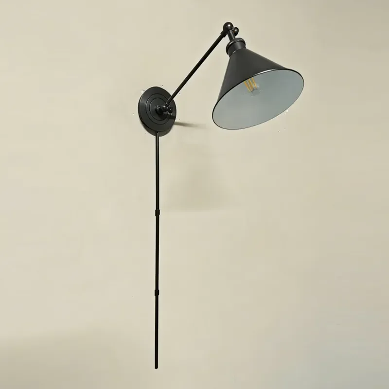 YH Minimalist Nordic Design LED Ceiling Brass Black Iron Wall Light Sconce Antique Sconce Wall Lamp LED Indoor Dining Room