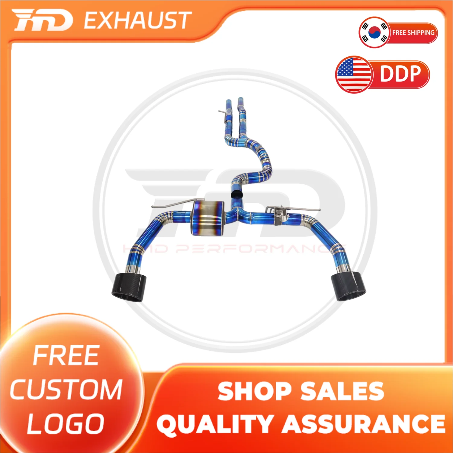 

HMD Hot Sale Titanium Alloy Catback Exhaust for Audi RS3 2.5T Single Muffler With Tips High Performance Exhaust Car Accessories