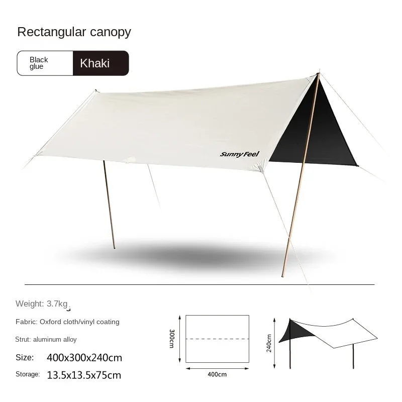 Outdoor-Camping übergroße Sonnencreme Regen Vinyl Baldachin Baldachin Camping Polygon Baldachin