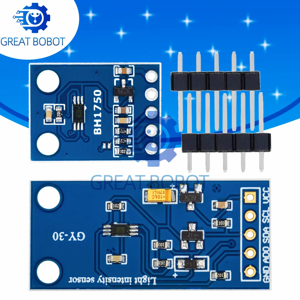 BS 1PCS  GY-30 GY-302 BH1750 BH1750FVI light intensity illumination module 3V-5V for Arduino