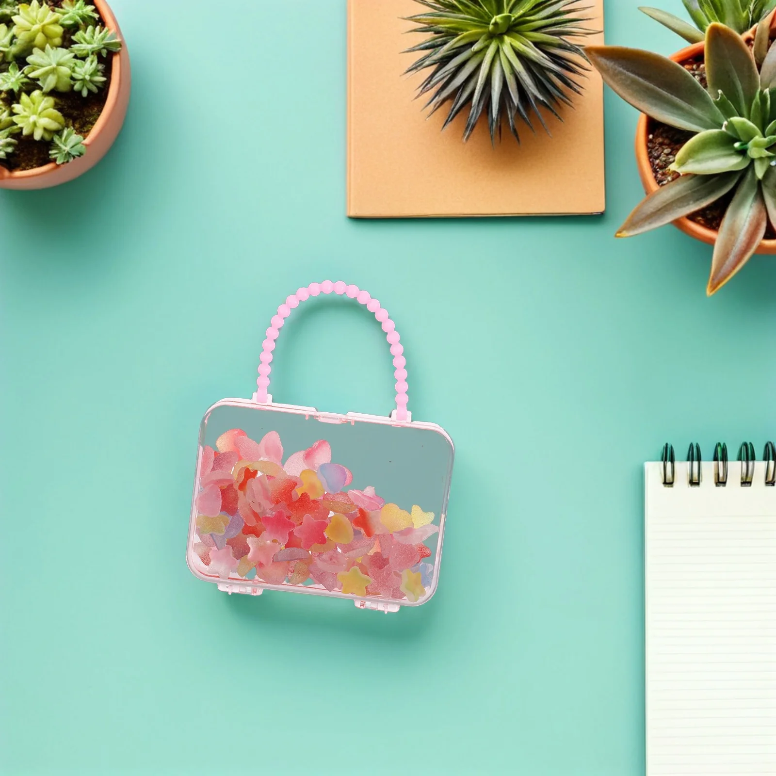 

6Pcs Pink Small Present Boxes Plastic Handbag Shape Candy Boxes Stable Reusable Wedding Valentines Birthday Party Favor