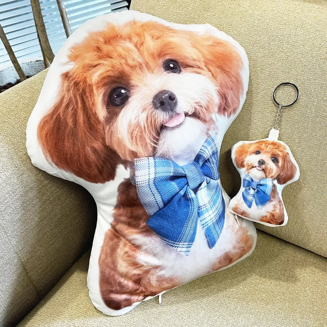 Customisable Adorable Pet Memorial Cushion DIY Pillow for Birthdays, Halloween, Festivals Funny Gift Mini Keyring