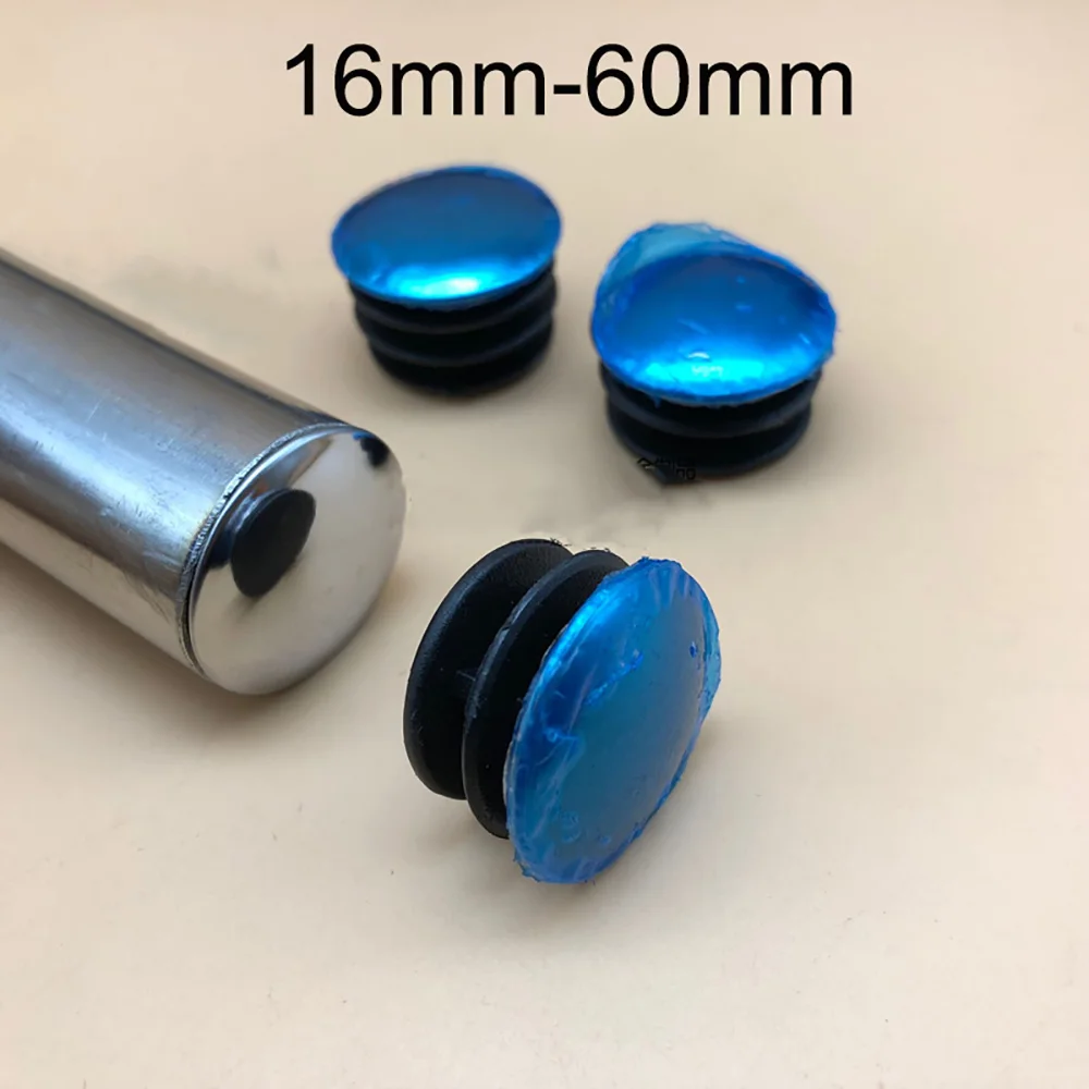2-10pc Steel Round Tube Blanking End Cap Pipe Inserts Plug Alloy Table Chair Leg Protector Cover Furniture Leveling Feet 16-60mm