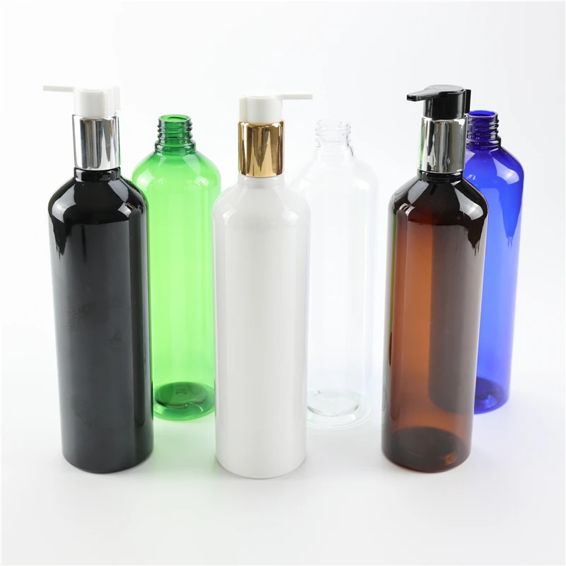 New Arrival 500ml x 10 Plastic Bottle With Anodized Aluminum Lotion Pump Liquid Soap Shampoo Empty Cosmetic Packaging Containers