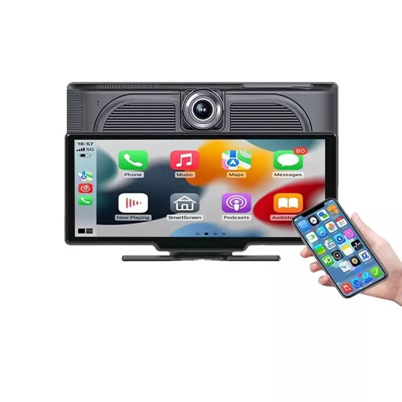 

Portable Wireless Carplay & Android Auto,10.26 Inch Touch Screen Car Radio, Car Stereo Dash Cam, Backup Camera Bluetooth