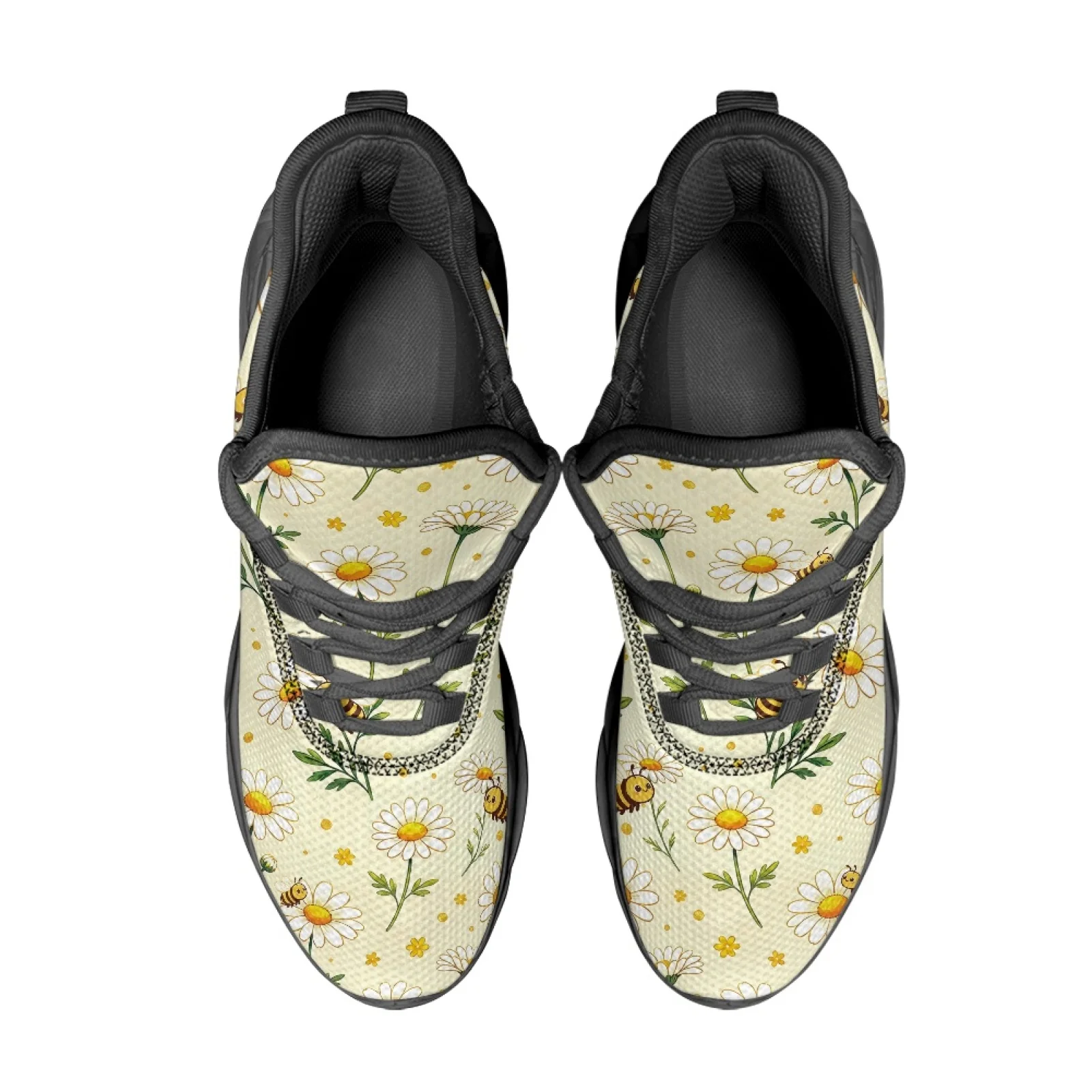 PENSTROLL Bee Theme Breathable Men's Trail Running Shoes Running Sneaker for Students Lightweight Outdoor Sneakers