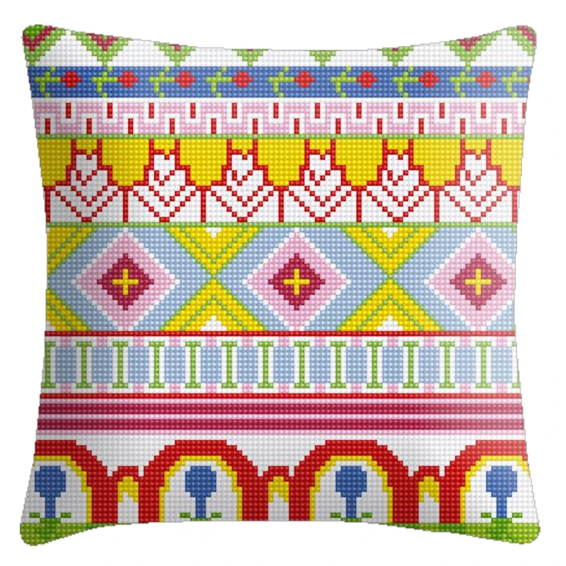 

Cross Stitch Pillow Kit for adults canvas for embroidery Hobby and needlework Decorative cushions 6CT Pillow buttons