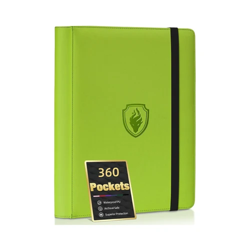 Carpeta de tarjetas de 9 bolsillos, libro porta tarjetas comerciales 360, carpeta con cremallera de cubierta de PU de primera calidad para tarjetas, pliegue de tarjetas de carga lateral duradero