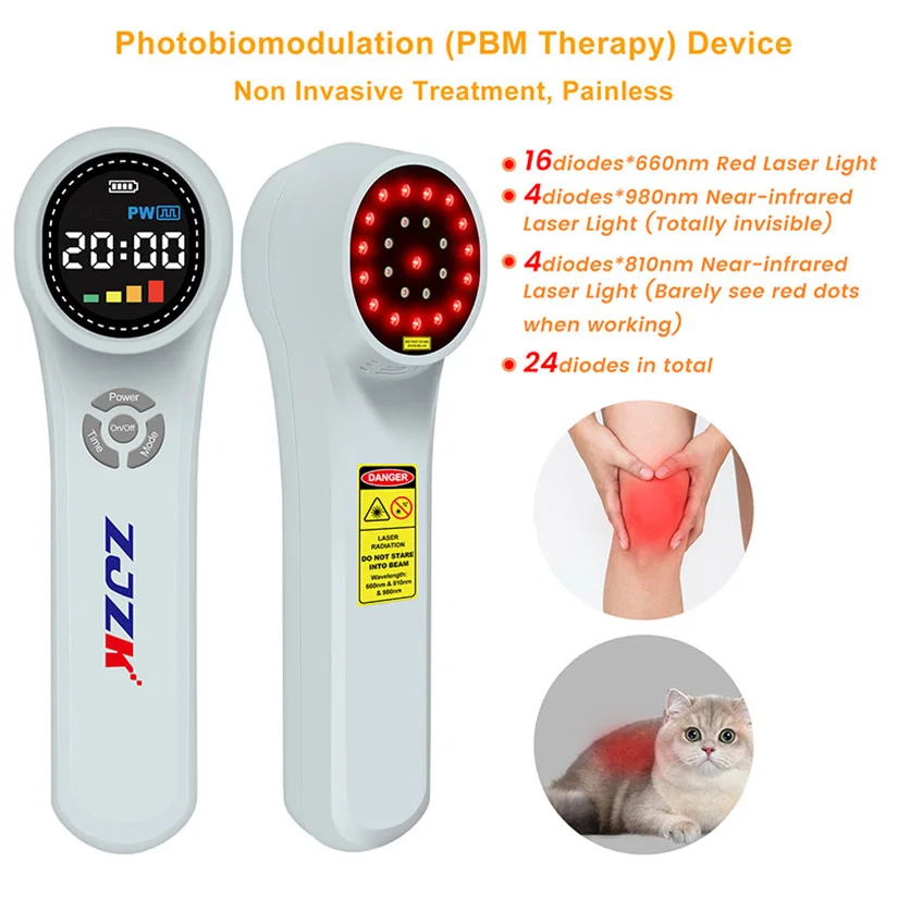 Physical Therapy Laser Device Back Pain Relief lamp 4x980nm 4x810nm 16x660nm 24 diodes 1760mW for fathers' day christmas gift