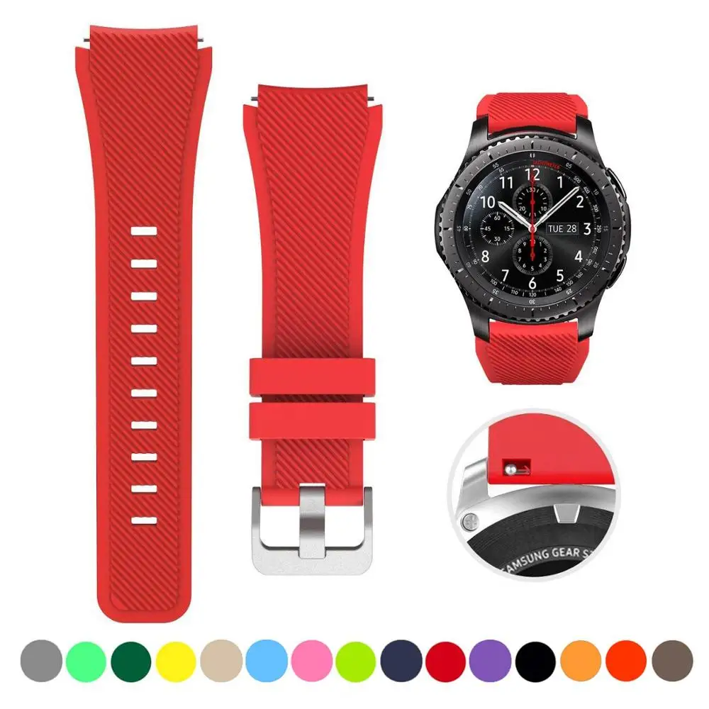 22mm Watch Band For Samsung Galaxy Watch 3 Gear S3 Amazfit Stratos 3/GTR Silicone Bracelet Belt For Huawei Watch 4/3/GT4-3 band