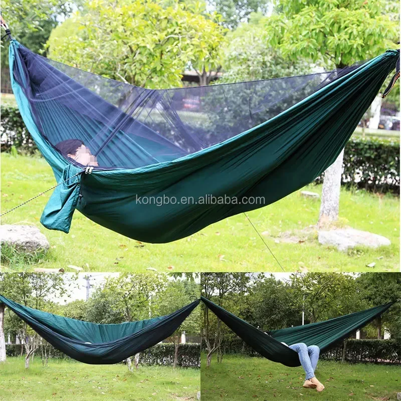 Outdoor Parachute Straps Hanging Travel Hammock Swings With Mosquito Net