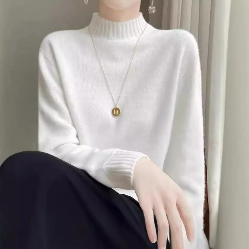 

Women's First-line Clothing Seven-Needle Zeng Li Sweater Half-Turtleneck Base Layer Autumn Winter New Style Innerwear