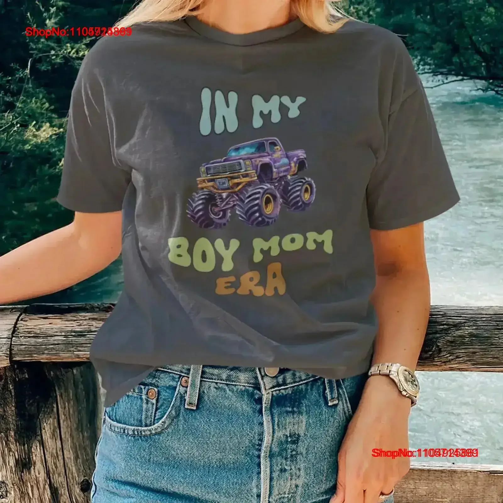 In My Boy Mom Era T Shirt Club Mama Baby reveal Gender Expecting New Parent vintage Washed homme Comfortable fashion graphic