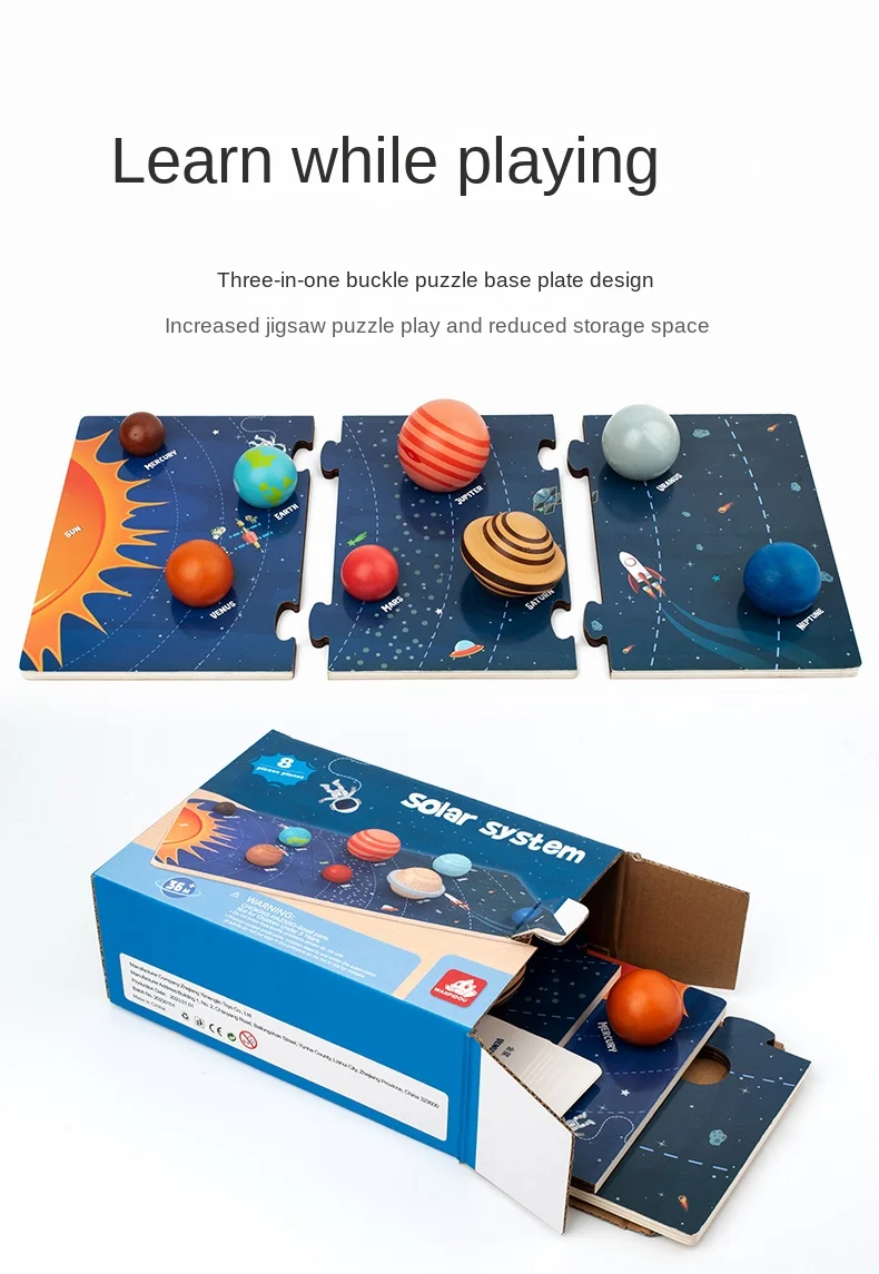 Holzplanetenmodelle, die acht Planeten des Sonnensystems, Planetenidentifikation, wissenschaftliche Entdeckungsspielzeuge, Universum-Planetsimulations-Spielzeuge enthüllen den Kindern die Geheimnisse des Sonnensystems. – Detail 5