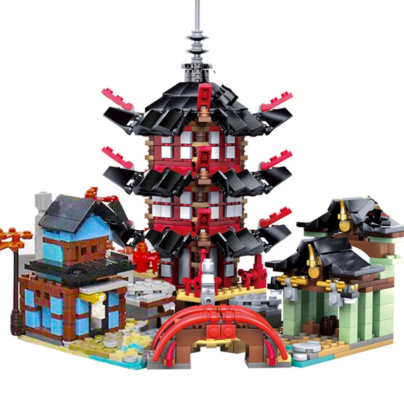 

737pcs Temple Of Airjitzu Ninjasn Building Blocks Smaller Version Bricks DIY Toy for Children Birthday Christmas Gifts Boys