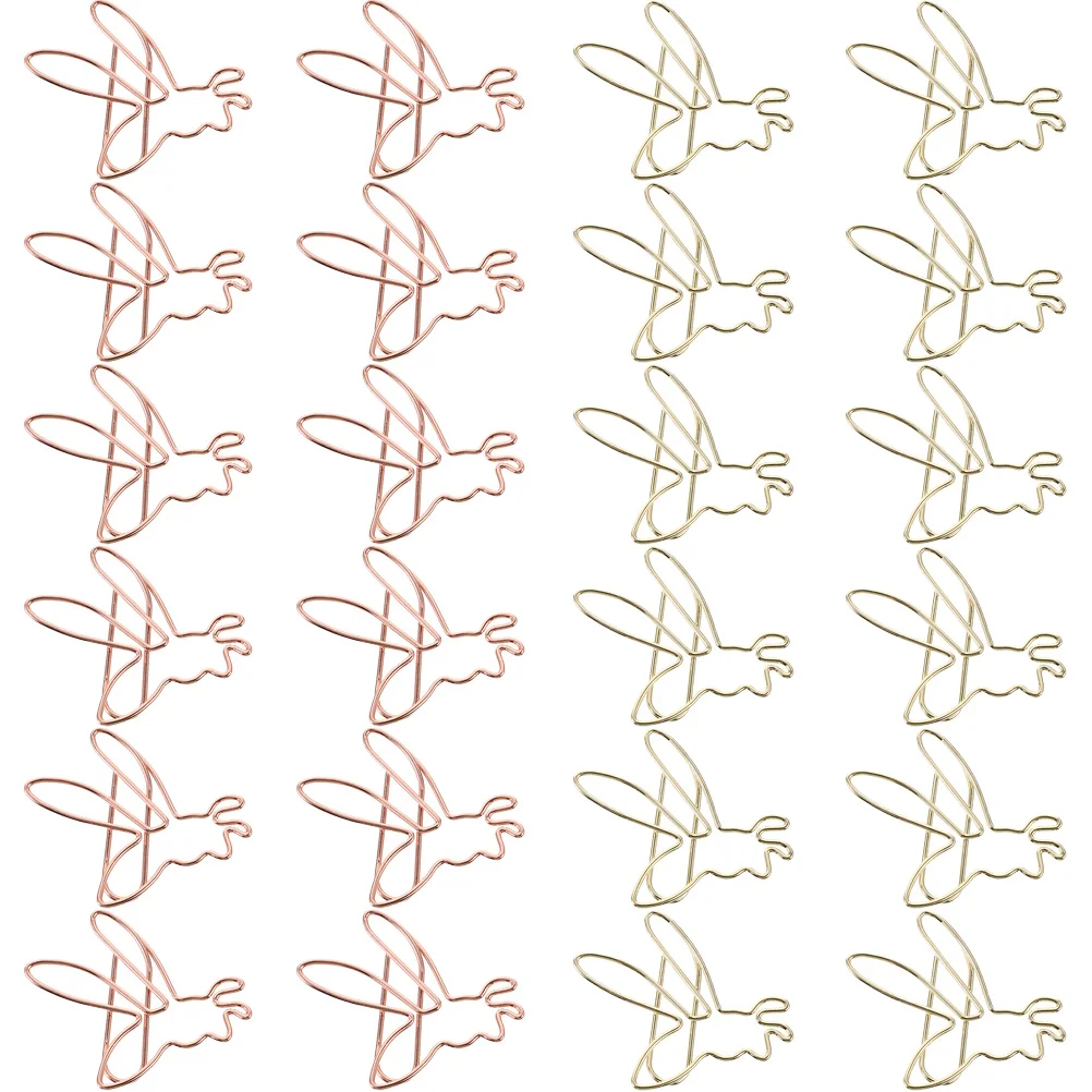 

24 Pcs Bee Shaped Paperclips Document Cartoon Small Decorative Delicate Office File Tiny Metal