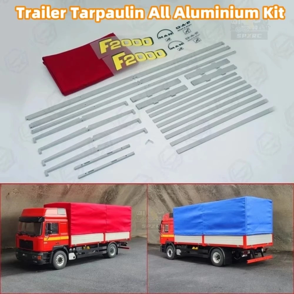 

Metal Upgrade Fence Cart Full Trailer Tarpaulin All Aluminium Kit 1/14 For Tamiya RC Truck Tipper Scania 770S Benz F2000 Parts