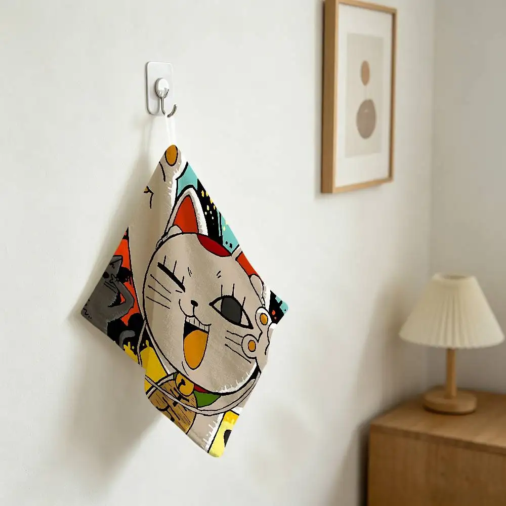 ANIME D-Dandadan T-turbo Baba Hanging Polyester Cotton Towel, Reusable Hand Wiping Cloth, Wear Resistant For Home Kitchen Sink