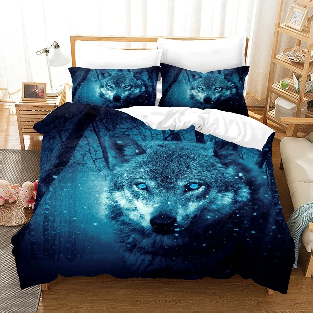 

3d Printing Wolf Pattern Bedding Sets Animal Duvet Cover Queen King Size Bed Set Moon Printed Quilt Comfoter Covers For Boys