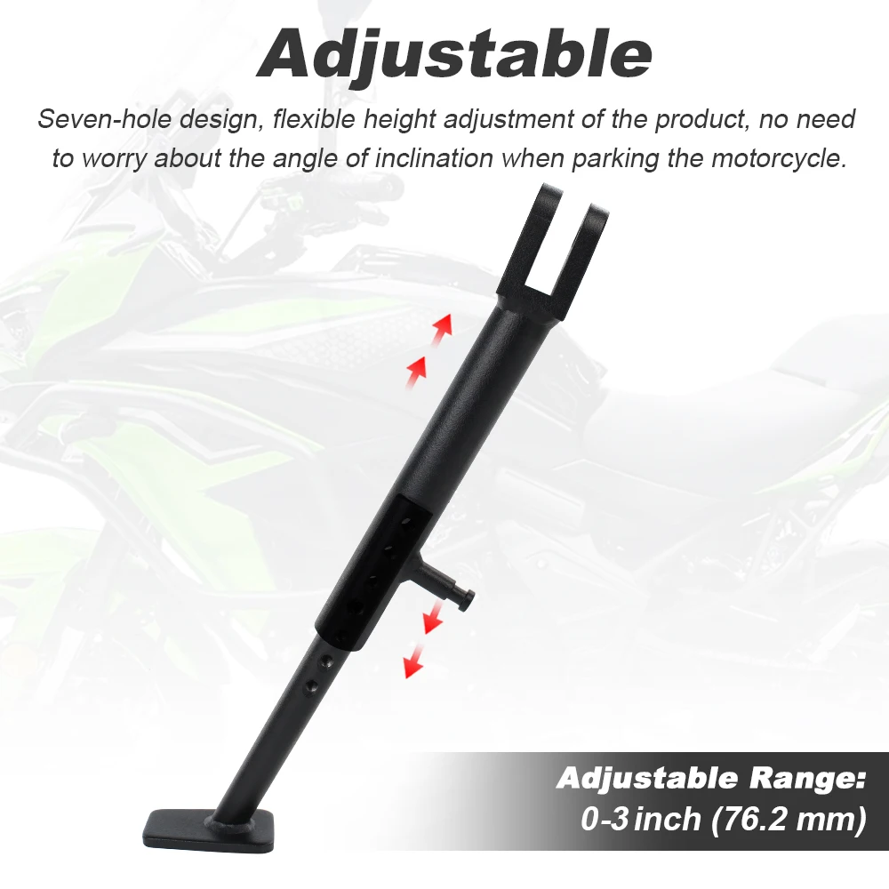 

Fit For Kawasaki Versys 650 KLE650 2015-2020 2021 2022 2023 2024 Motorcycle Accessories Adjustable Kickstand Side Stand Support