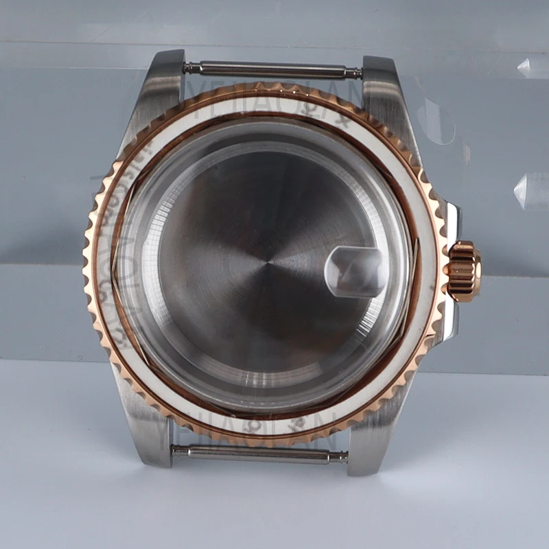 Rose Gold And Silver 40mm Ms. Luxury Sapphire Glas Watch Case Parts For Seiko nh35 nh34 nh36/38 Movement 28 5mm Dial Submariner