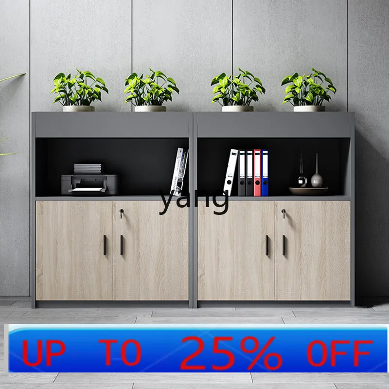 YJQ Office Wooden File Cabinet Modern Minimalist Storage Cabinet Planter Multifunctional