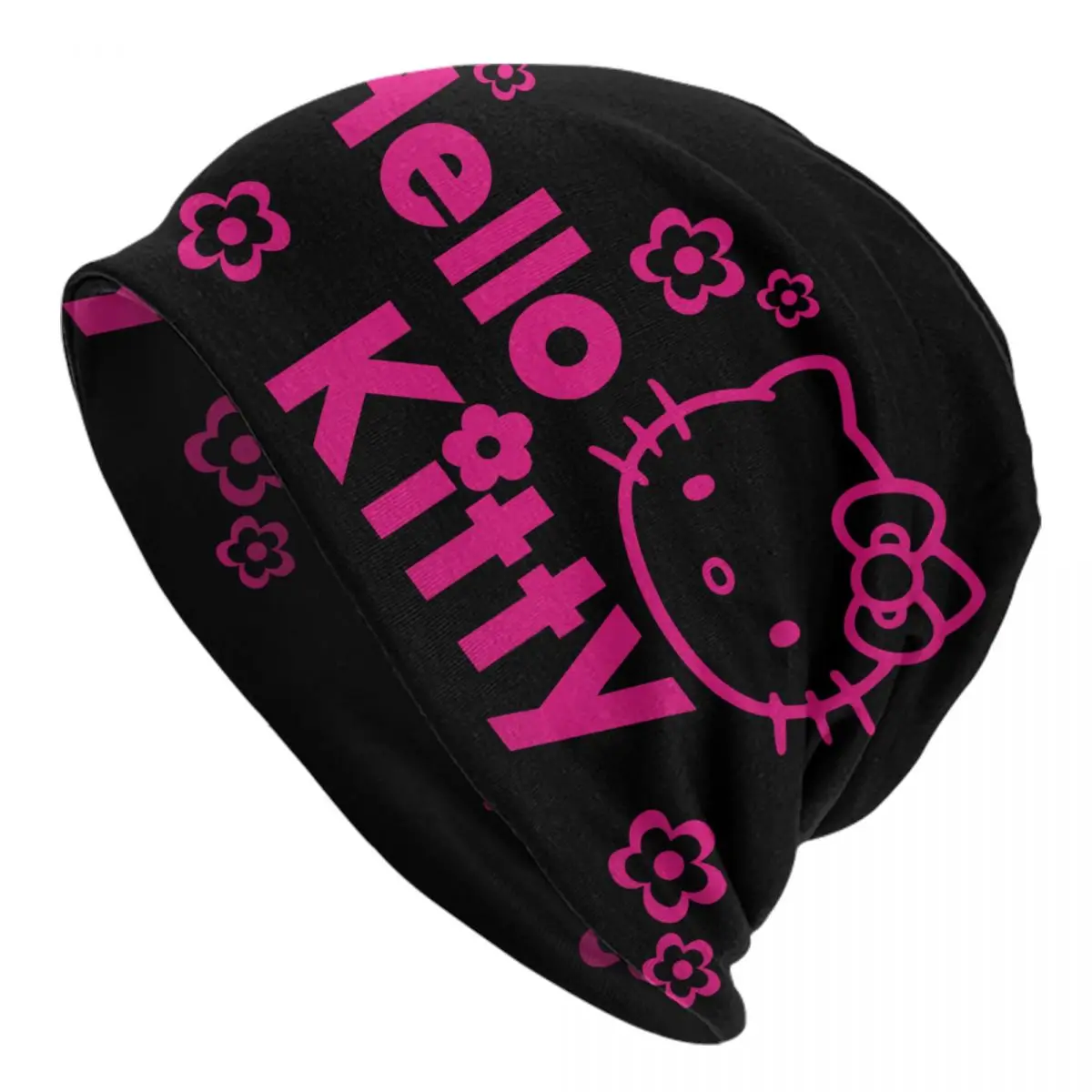 

Custom Hello Kitty Drawing Coloring Skullies Beanies Caps Winter Warm Knitting Hat Hip Hop Adult Bonnet Hats Outdoor Ski Cap