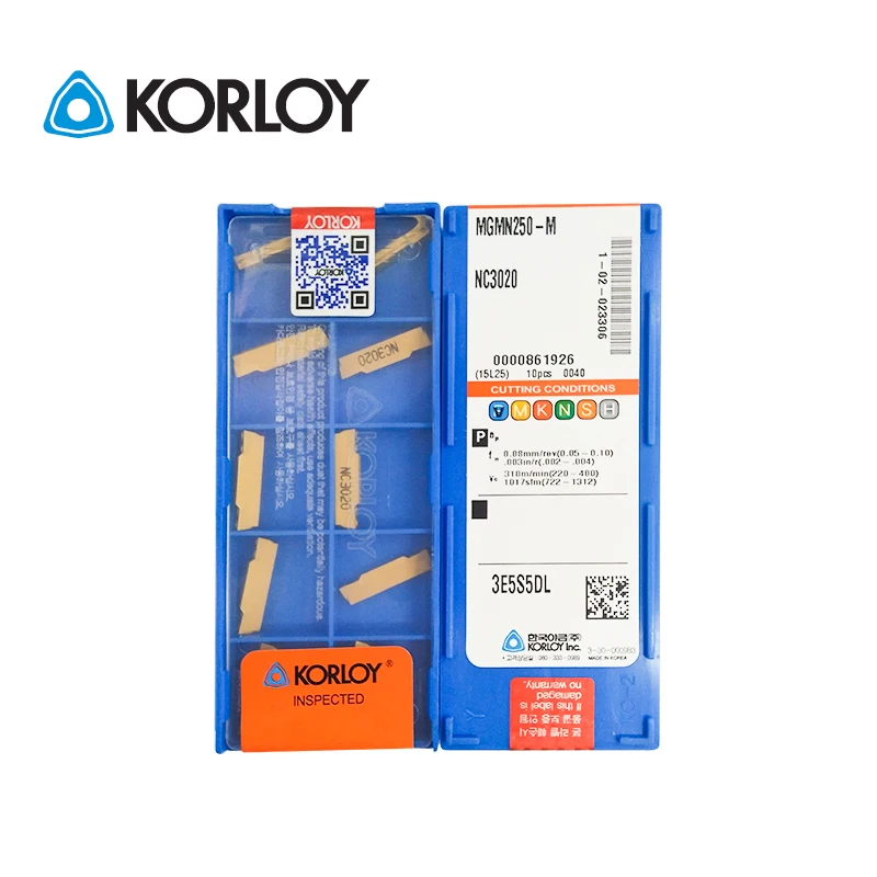 

10pcs KORLOY 100% Original MGMN250-M NC3020 NC3030 NC3120 PC9030 Multi Face Grooving Profil Machining Carbide Turning Inserts